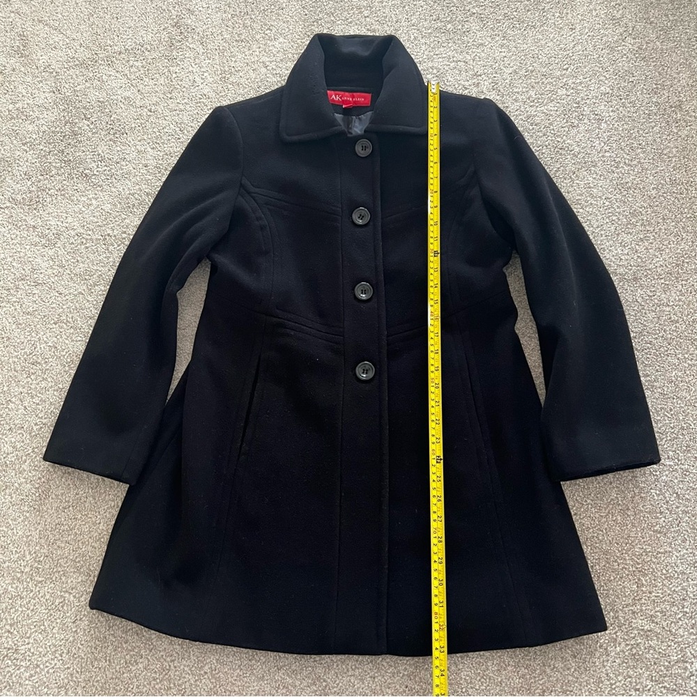 NWOT Anne Klein Black Wool Mid Length Coat - Picture 11 of 13